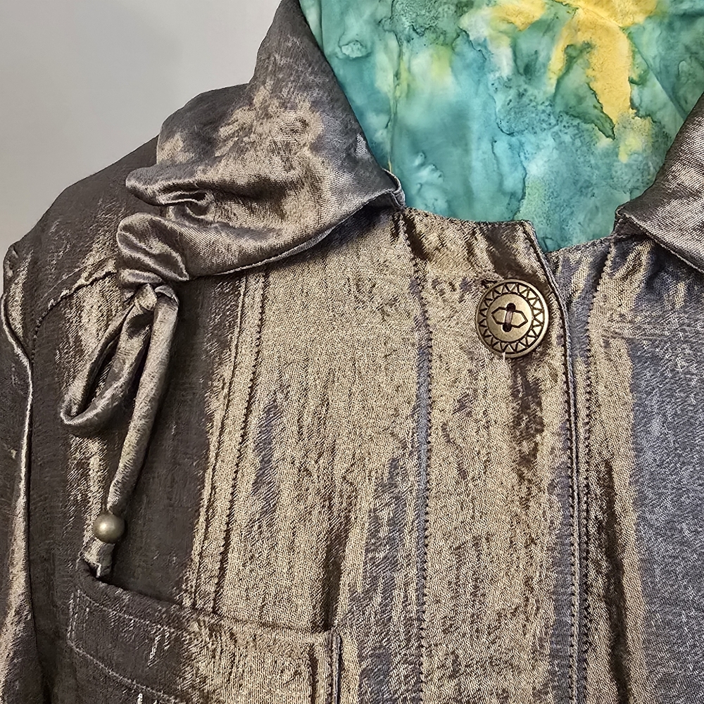 Ruby Rd Metallic Silver Jacket Size 16 - image 8